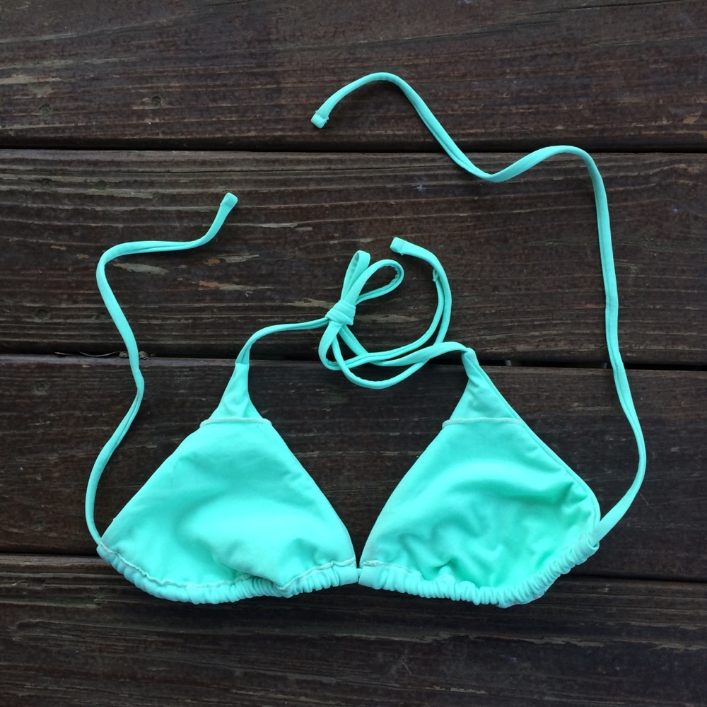 Blue Embroidered String Bikini Top - Picture 4 of 4